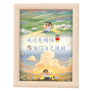 蜡笔小新相框摆台蜡笔小新生日礼物办公桌面房间布置玄关摆件装饰