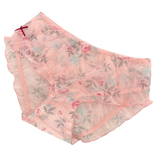 JY·雍容的牡丹·胖mm特大码内裤240斤淑女感包臀透明花不夹三角