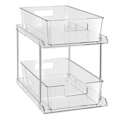 浴室柜下双层下水槽置物架抽拉式