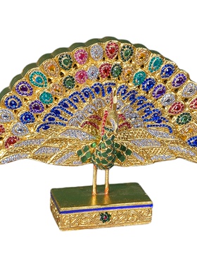 泰国孔雀摆件木雕家居客厅