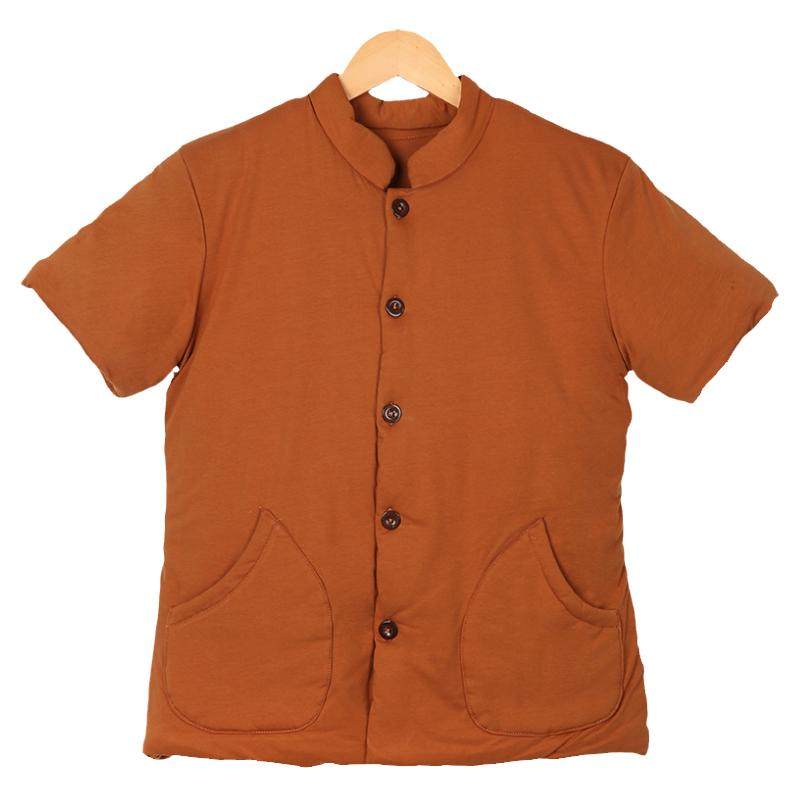 纯棉花女士加厚保暖短袖棉袄弹力贴身秋冬季半袖坎肩老式棉衣棉服