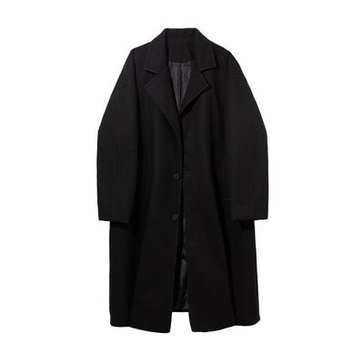 回力中长款毛呢大衣男2025新款