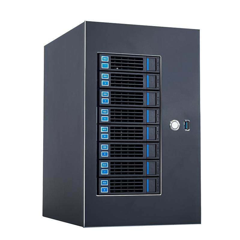 全新NAS8盘位机箱 家用MATX 网络存储服务器机箱 ITX风冷 黑群晖