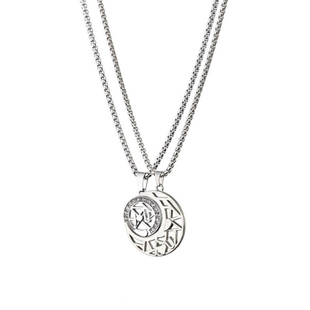 DUKATO新品情侣装日月星辰拼接太阳月亮镂空吊坠钛钢项链男女礼物