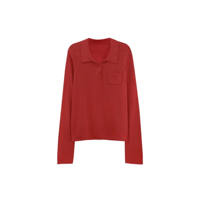 POET WONG【人生Polo】超显瘦！正肩M*iu系纽扣v领老钱少女感针织