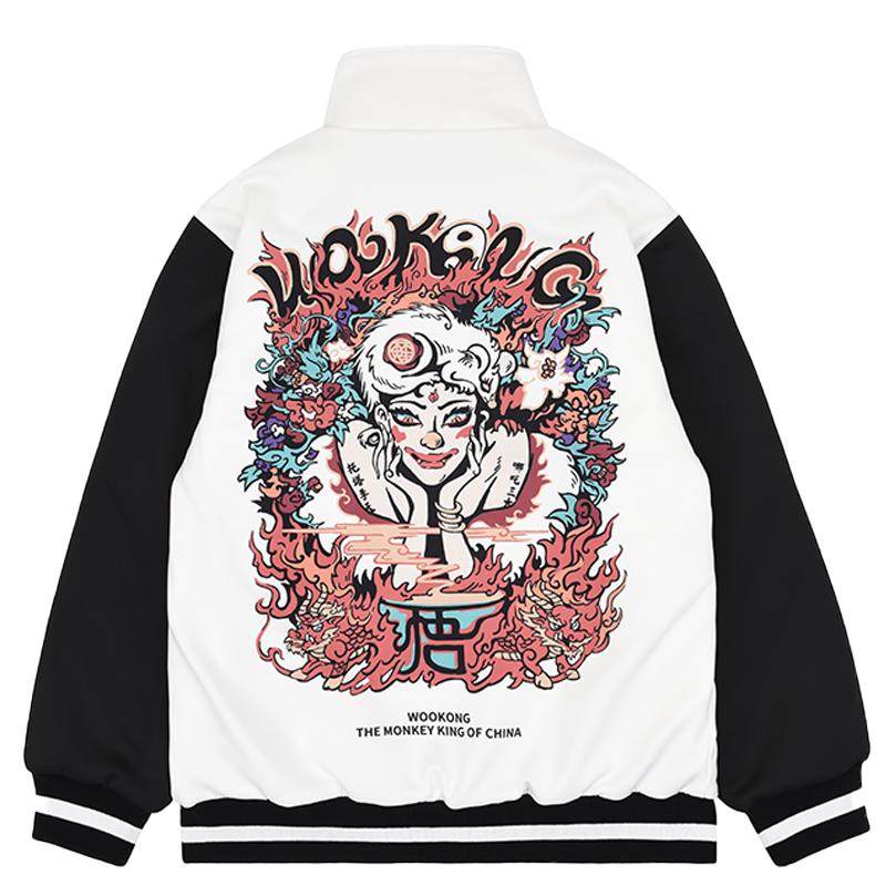印花棒球服wookong宽松