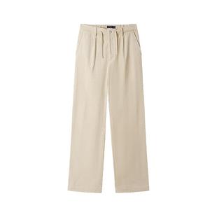 Teenie Weenie小熊男装宽松复古法式通勤保暖直筒通勤休闲长裤