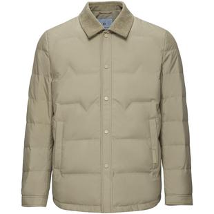 HLA/海澜之家轻商务衬衫领轻薄羽绒服25秋冬新灯芯绒翻领外套男款