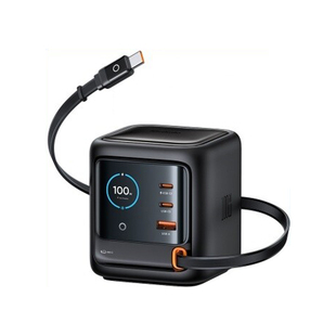 MCDODO 100W GaN Charger 3 Ports Built In Type C Cable多口自带伸缩线充电器Ai智能屏显港澳版桌面充电站