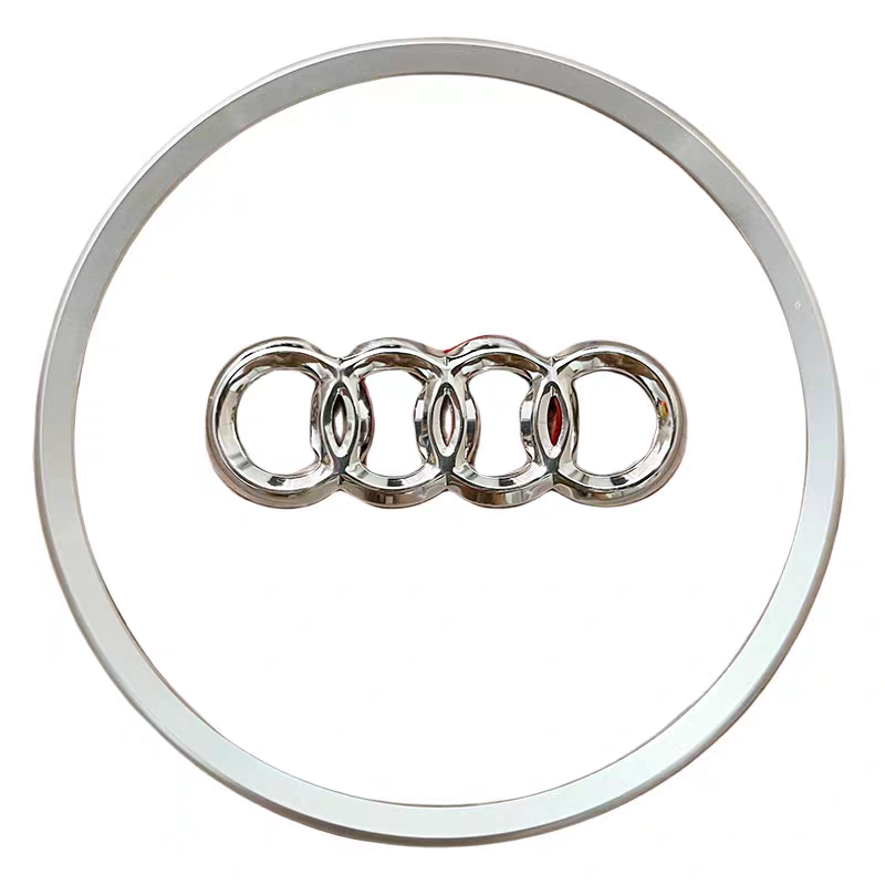 适用新老款奥迪方向盘标志贴A3A4LA6LQ3Q5LQ7A7L车内饰银黑色车标