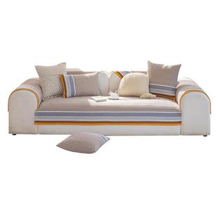 日式棉麻沙发垫老粗布四季通用防滑亚麻夏季款坐垫子套罩巾盖布艺