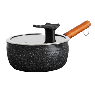 日式雪平锅奶锅不粘锅 麦饭石家用泡面锅小汤锅燃气电磁炉18/20CM