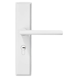 现代简约白色室内卧室实木门锁家用房间门锁黑色门把手免打孔门锁