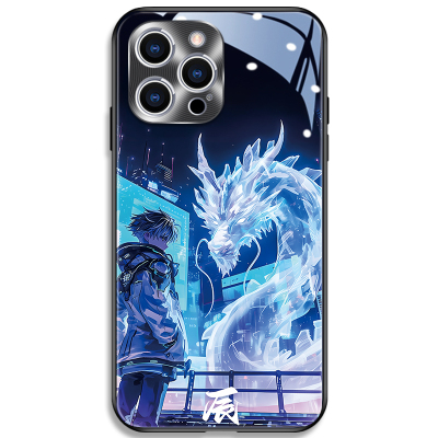 十二生肖苹果金属漆玻璃手机壳