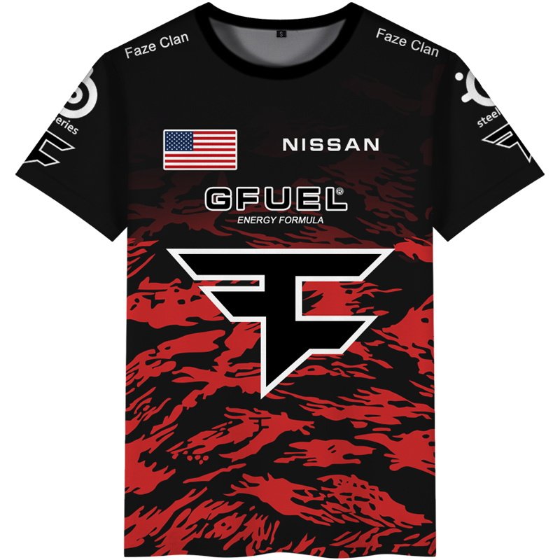 faze队服可定制ID电竞服体恤fazeclan CSGO比赛衣服短袖T恤衫niko