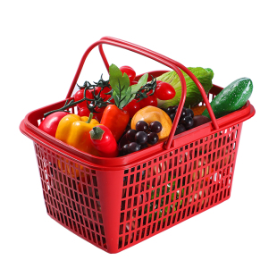 水果采摘篮塑料手提草莓李子葡萄筐长方形杨梅篮子猕猴桃子樱桃篮