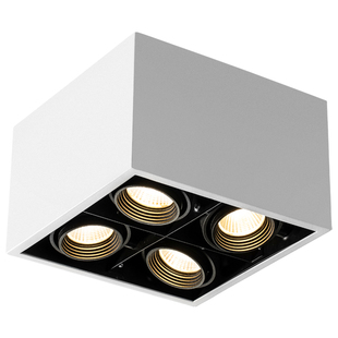 客厅无主灯照明四头明装筒灯led方形北欧家用斗胆盒子射灯吸顶式