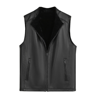 山羊皮羊羔毛男士马甲保暖