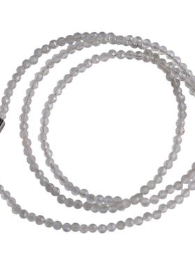 天然白色水晶小米珠磁扣多图手链