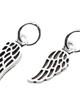 纯银天使翅膀迷你戒指串珠吊坠