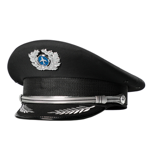 保安工作帽新式大檐帽保安便帽航空机长飞机飞行员大盖帽男女通用