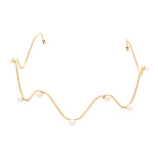 韩国头饰代购东大门发饰品女后脑勺珍珠波浪挂耳式头箍后挂式发箍