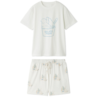 日系圆领夏季情侣全棉莫代尔睡衣