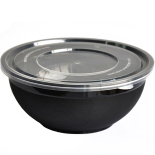 一次性圆形餐盒塑料汤粉打包盒面碗便当饭盒加厚防漏外卖快餐饭盒