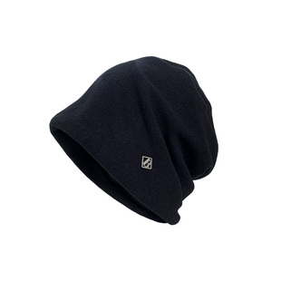 金属小标冷帽女2025新款宽松显脸小保暖包头帽子大头围黑色堆堆帽