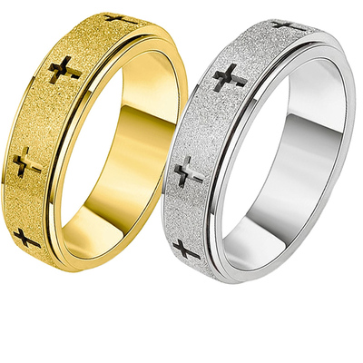 小号女6号戒镀金ring戒指十字架