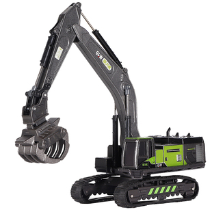 钢力威抓木机工程车抓挖机玩具抓机夹木头车头含合金惯性模型玩具