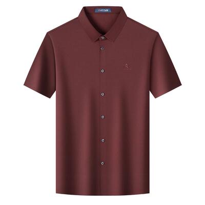 梦特娇桑蚕丝免烫抗皱衬衫短袖