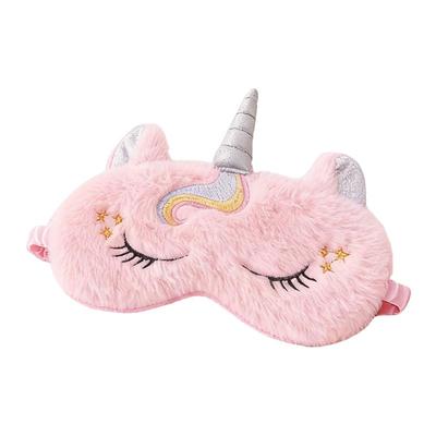 冬季毛绒卡通遮光午睡眼罩