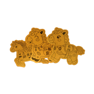 马年新年春节金属贴马上有钱暴富小马贴纸手机壳滴胶麻将diy材料