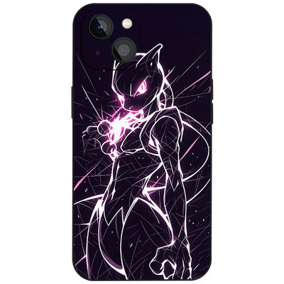 创意超梦宝可梦手机壳适用苹果16小米15卡通艺术OPPO红米K80华为Pura荣耀X70液态硅胶VIVO磁吸iPhone17ProMax