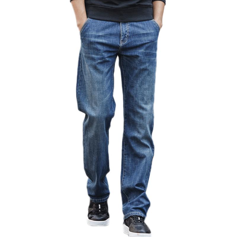 大牛传说秋冬款牛仔裤男士直筒宽松高端加肥加大码百搭弹力长裤子
