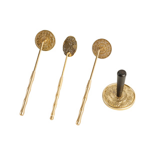 黄铜香篆香道香具用品海棠花灰压打拓香粉香灰香拓平炉器工具