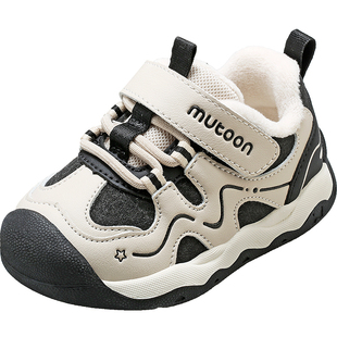 牧童童鞋宝宝学步鞋2025冬季新款男童加绒保暖棉鞋软底女童鞋防踢