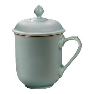 东道汝窑如意个人杯功夫茶具马克杯创意自在杯开片陶瓷茶杯办公杯