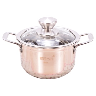 小汤锅304不锈钢锅家用复底加厚电磁炉通用煮粥熬汤多用锅泡面锅