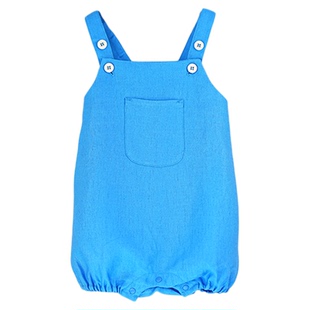 ArborTree 100%天然苎麻宝宝夏季短裤腿百搭背带裤 轻薄透气