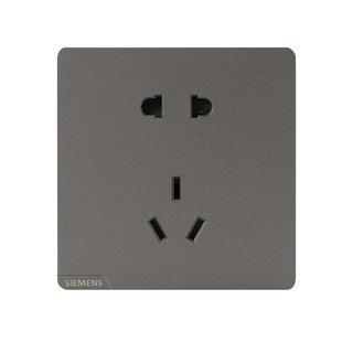 西门子皓彩一开5五孔16a空调家用暗装墙壁扦双控86型开关插座面板