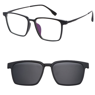 磁吸套镜眼镜框男方框钛架复古超轻太阳眼镜夹片可配近视眼镜墨镜