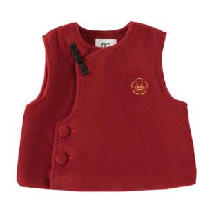 INSbobo拜年服秋冬女童唐装男童新中式新年马甲姐弟装兄妹装童装