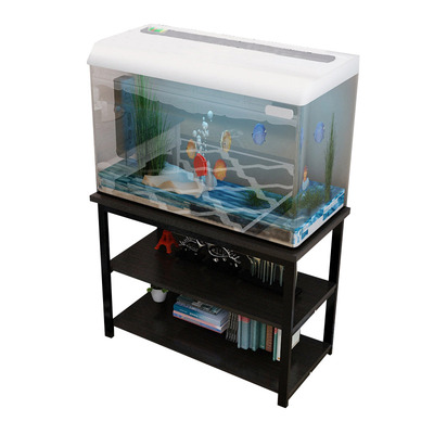 钢木实木鱼缸底柜金属不锈钢铁艺