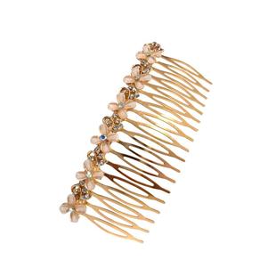 「遇见美好」丁香花碎发插梳 质感金属刘海发梳 后脑勺水钻发卡子