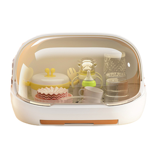 奶瓶收纳箱沥水架防尘带盖收纳柜婴儿专用宝宝辅食工具碗筷收纳盒