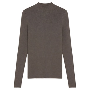 Basic House/百家好半高领针织打底衫女冬季简约修身软糯内搭上衣