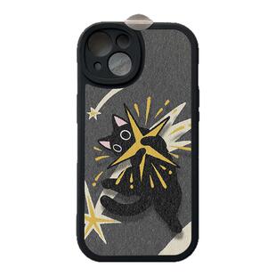拥抱星星猫咪适用苹果17promax手机壳全包iphone14小米15iqoo13华为mate70/p80nova12红米k80vivox200荣耀300