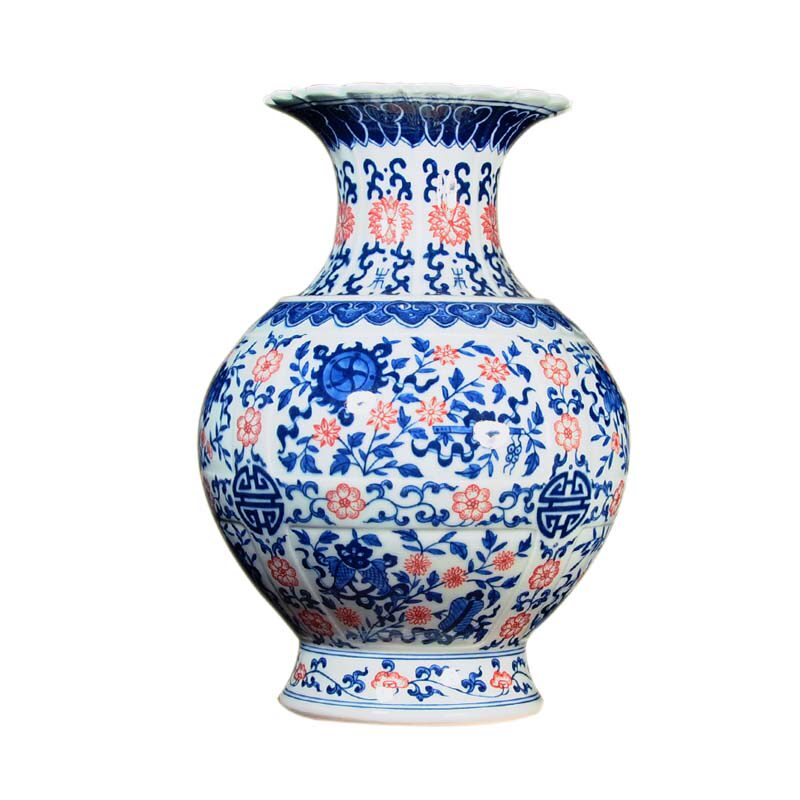 手绘花瓶陶瓷复古青花瓷赏瓶插花